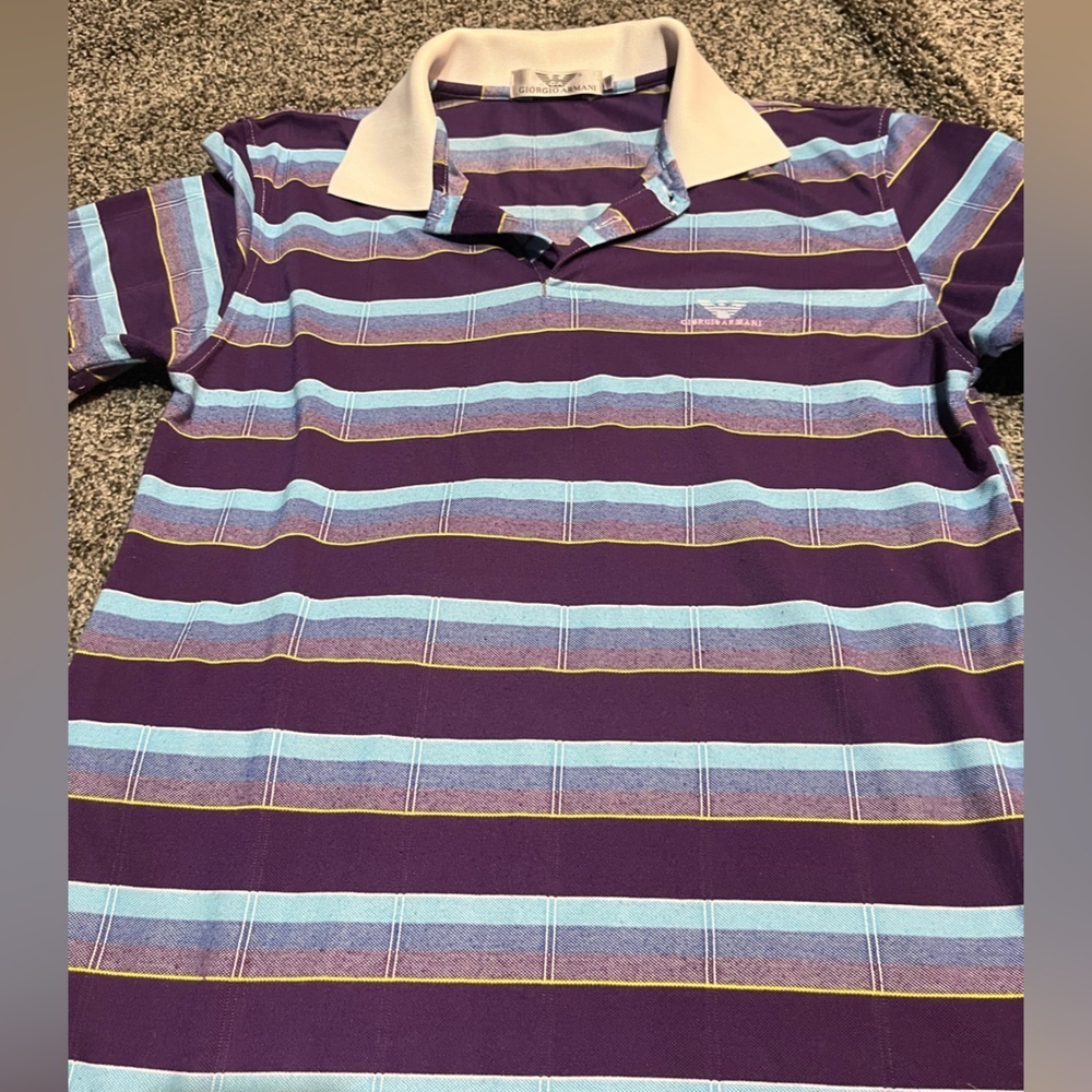 Giorgio Armani men’s luxury designer medium  size 48 purple stripe business